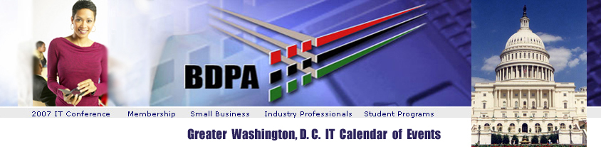 Welcome to BDPA Washington, D.C. Chapter's Events Calendar