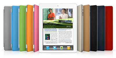 iPad 2 with new covers; click here for more information on tablet PCs in this month's newsletter